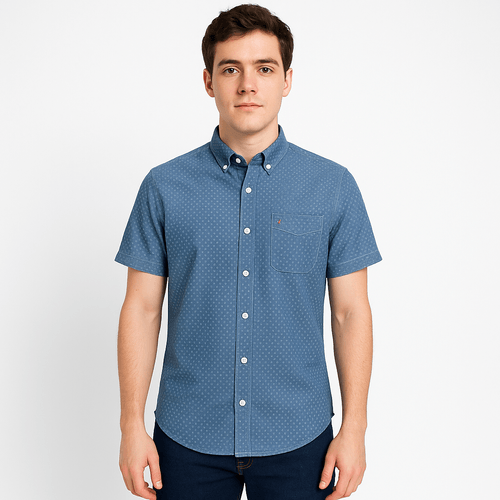 Camisa celeste sólida para hombre