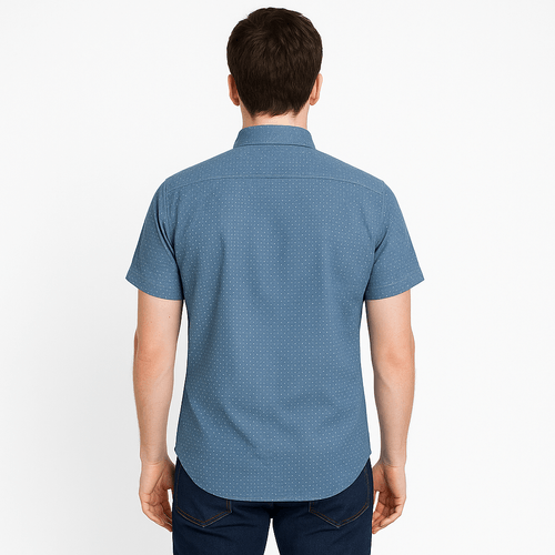 Camisa celeste sólida para hombre