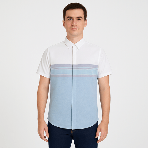 Camisa colorblocking para hombre