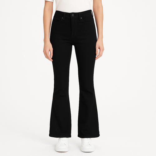 Flare jeans sólido para mujer