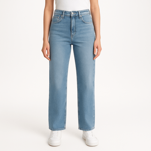 Straight jeans lavado para mujer