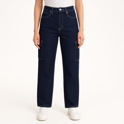 Straight jeans sólido para mujer