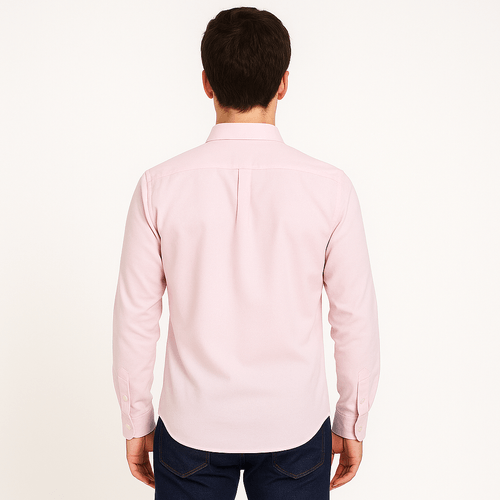 Camisa solida rosa para hombre