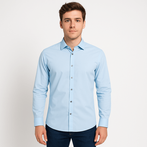 Camisa celeste sólida