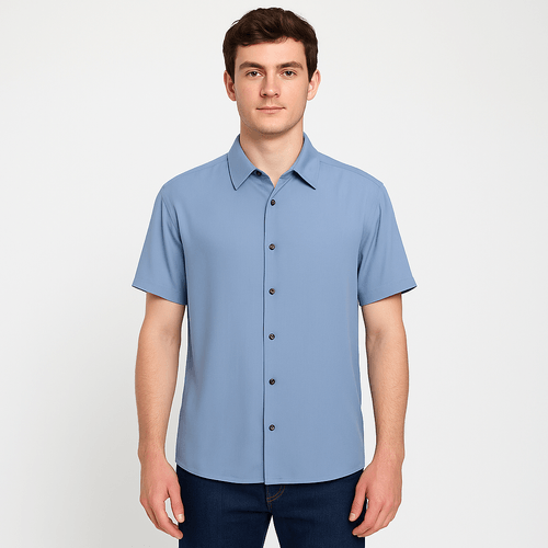 Camisa celeste sólida