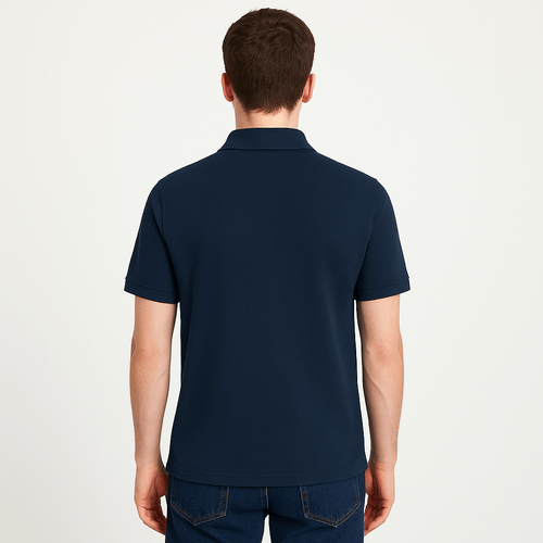 Camisa tipo polo azul para hombre