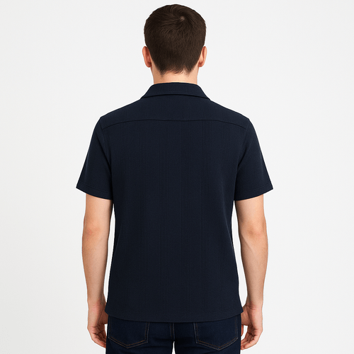 Camisa casual navy sólida