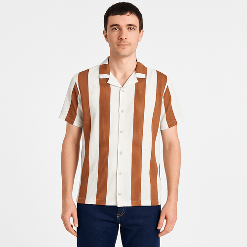 Camisa rayada bicolor para hombre