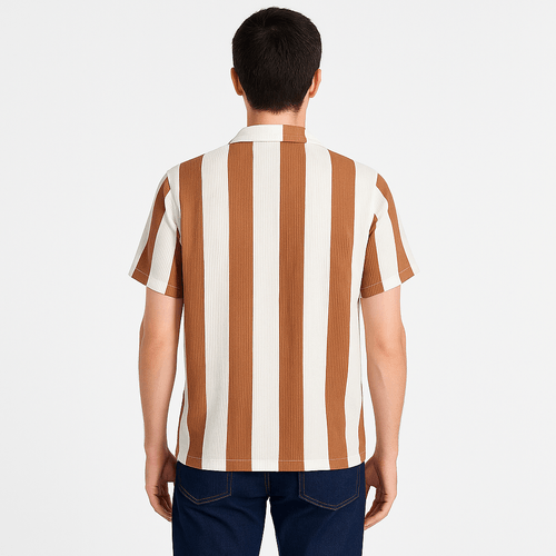 Camisa rayada bicolor para hombre
