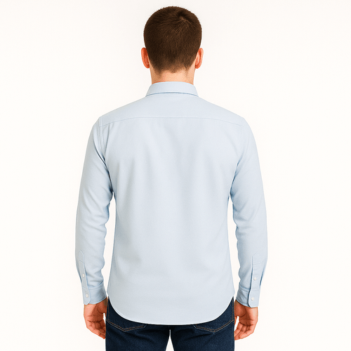 Camisa celeste sólida para hombre