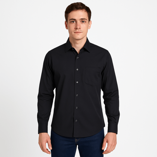 Camisa formal negro sólido