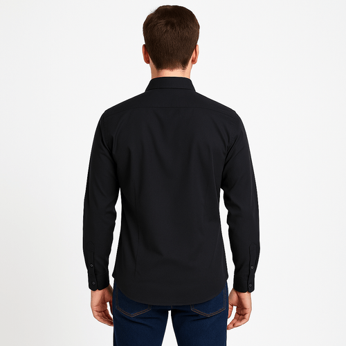 Camisa formal negro sólido