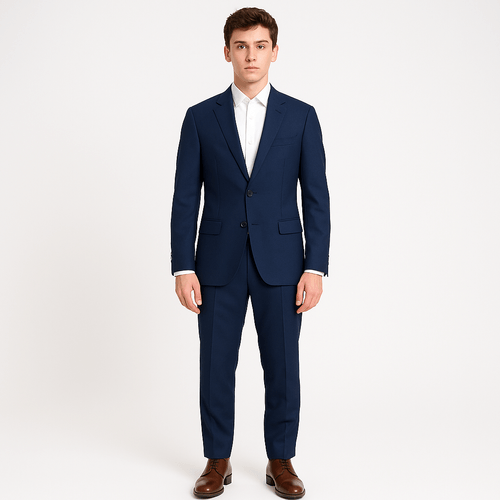 Traje azul sólido