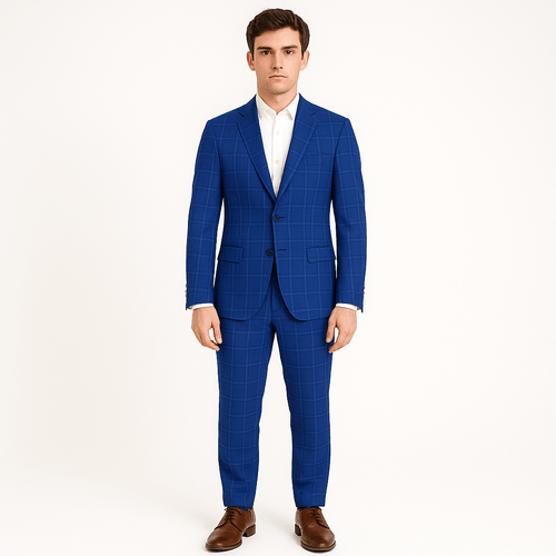 Traje azul royal sólido