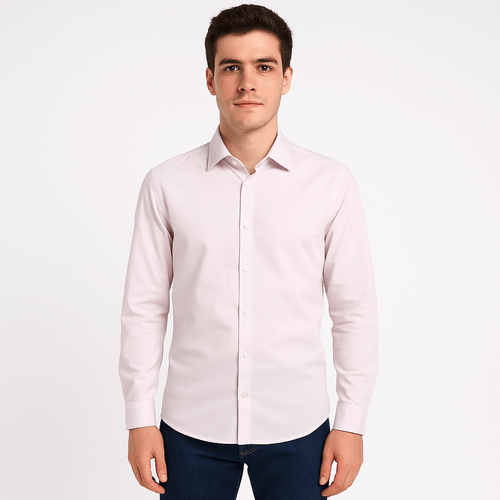 Camisa formal rosa sólida