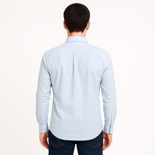 Camisa formal celeste sólida