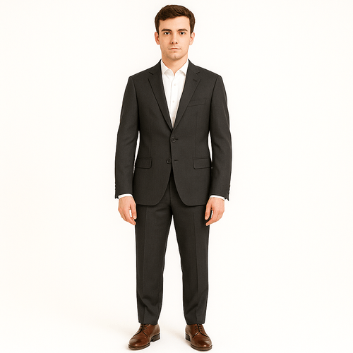 Traje gris sólido para hombre