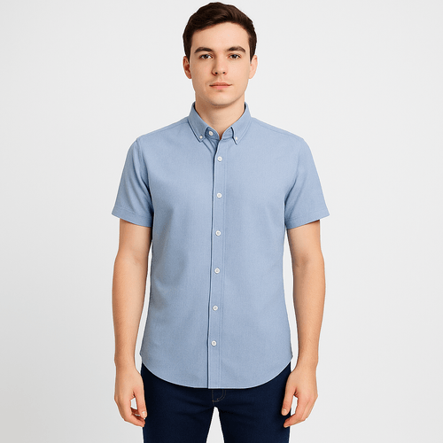 Camisa celeste sólida