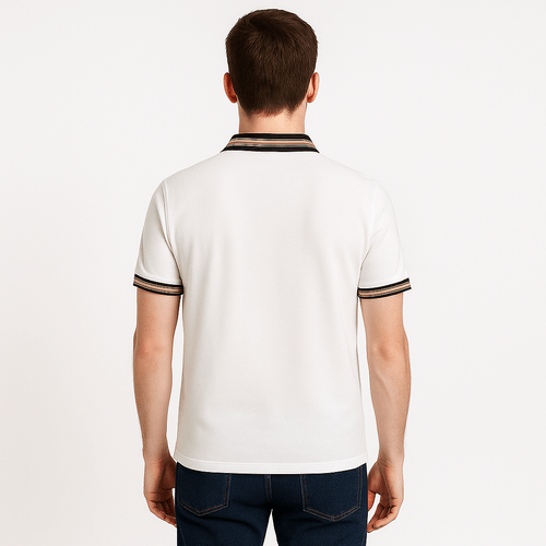 Camisa tipo polo sólido blanco