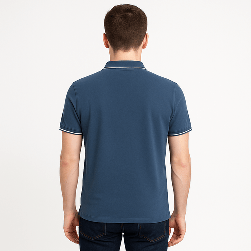 Camisa tipo polo sólido azul