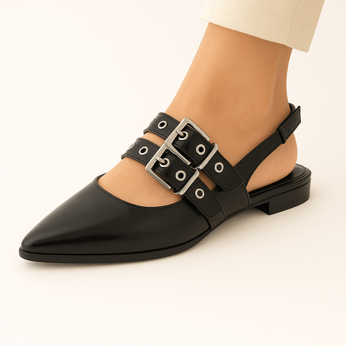 Flats casuales negras para mujer