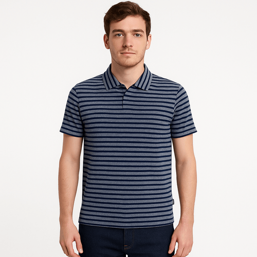 Camisa tipo polo rayada para hombre