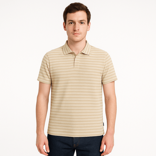 Camisa tipo polo rayada para hombre