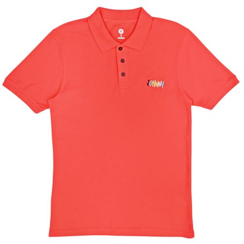Camisa tipo polo salmón para hombre