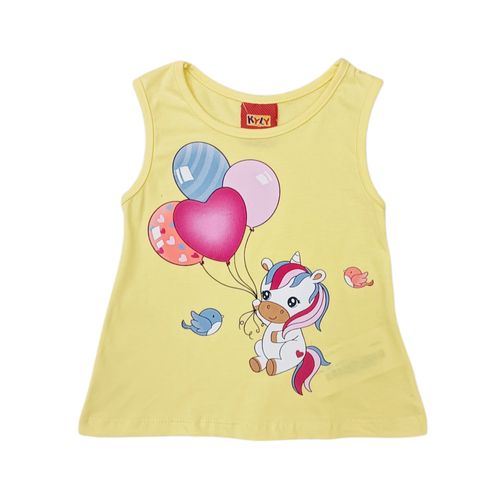 Blusa amarilla estampada para niña