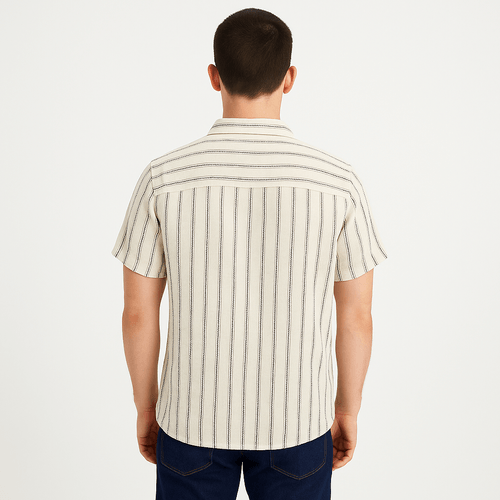 Camisa casual blanca rayada