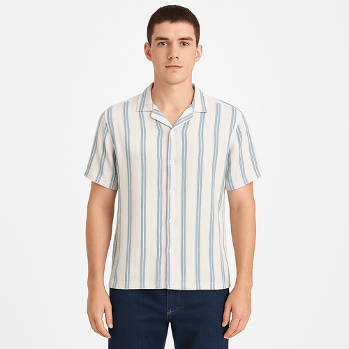 Camisa casual bicolor rayada