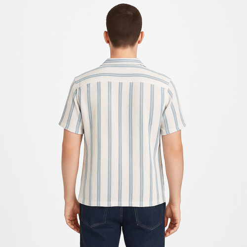 Camisa casual bicolor rayada