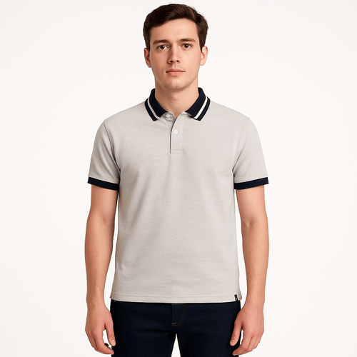 Camisa tipo polo gris sólido