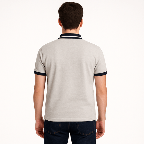 Camisa tipo polo gris sólido
