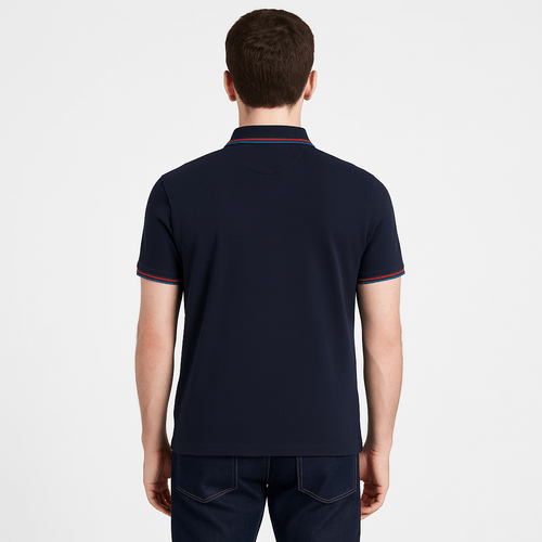 Camisa tipo polo navy estampada