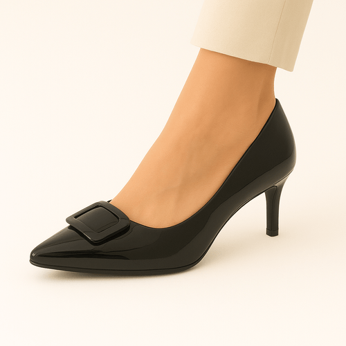 Tacones sólidos negros