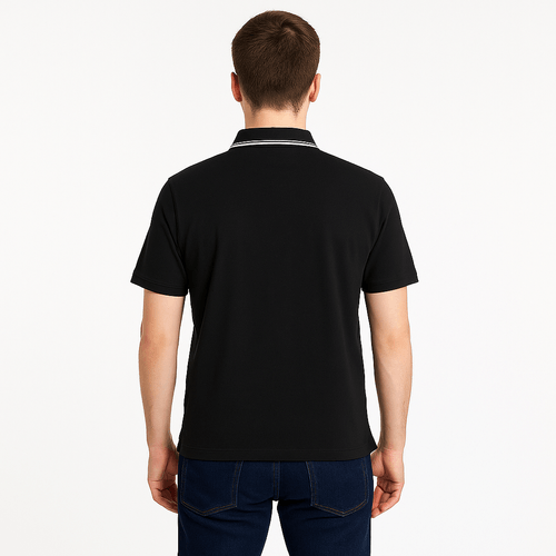 Camisa tipo polo negro sólido