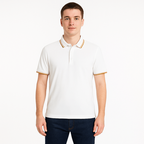 Camisa tipo polo blanco sólido