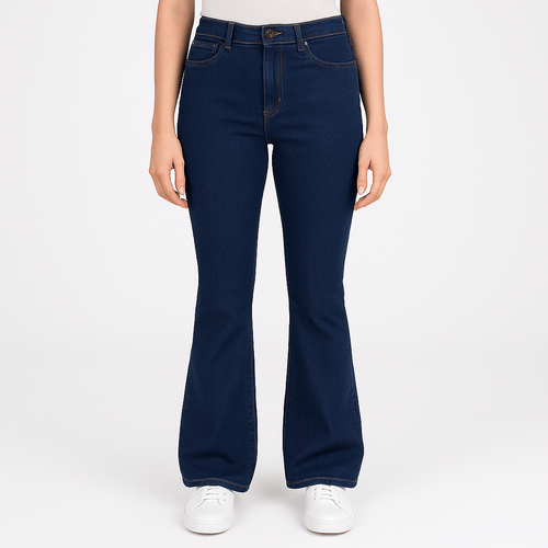Flare jeans sólido para mujer