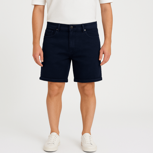 Short navy sólido para hombre
