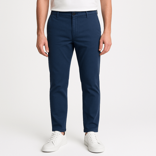 Pantalón azul sólido