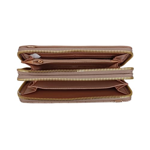 Billetera bicolor zip around para mujer