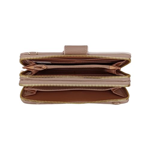 Billetera multicolor zip around para mujer