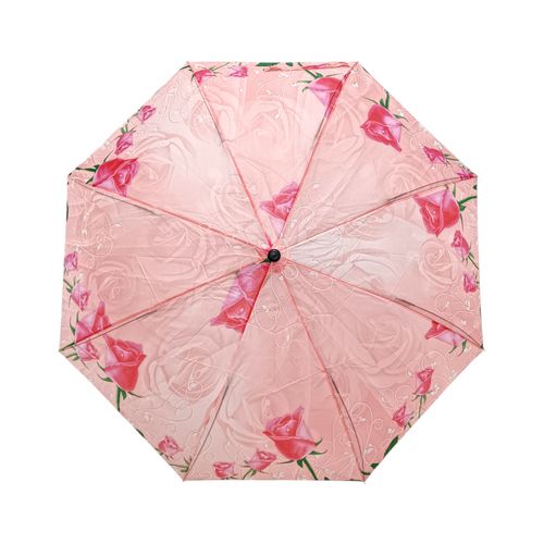 Sombrilla rosa plegable automática