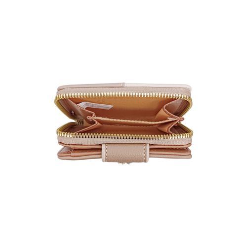 Billetera zip around con textura para mujer