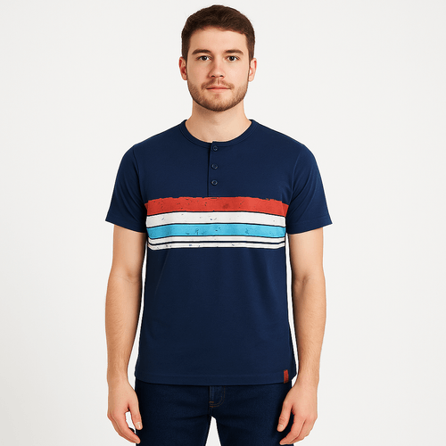 Camiseta navy estampada