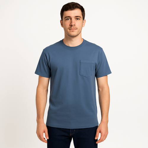 Camiseta azul sólida