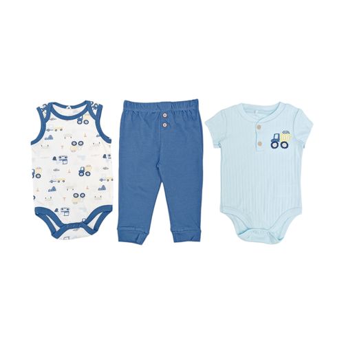 Set de 3 piezas de mamelucos y pantalón para bebé niño