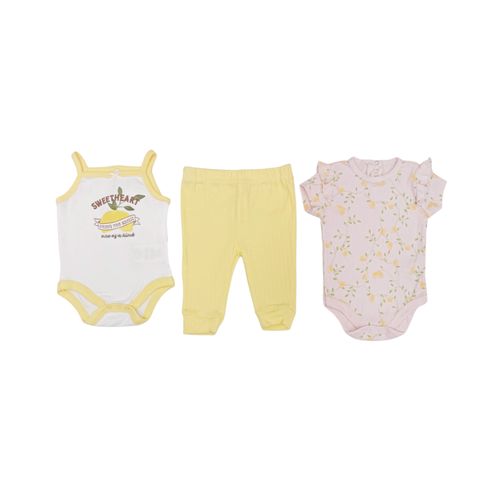 Set de 3 piezas de mamelucos y pantalón para bebé niña