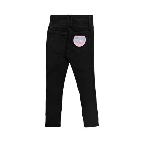 Skinny jeans sólido negro para niña